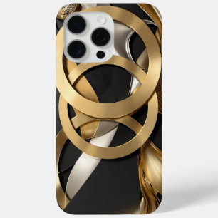 Golden Rings Abstracte Kunst – Modern Luxe Ontwerp iPhone 15 Pro Max Hoesje