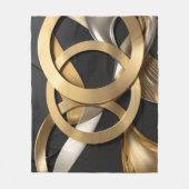 Golden Rings Abstracte Kunst – Modern Luxe Ontwerp Fleece Deken (Voorkant)