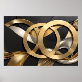 Golden Rings Abstracte Kunst – Modern Luxe Ontwerp Poster (Voorkant)
