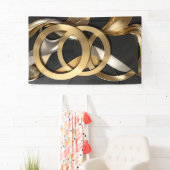 Golden Rings Abstracte Kunst – Modern Luxe Ontwerp Spandoek (Insitu)