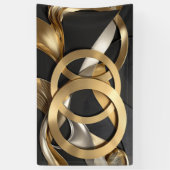 Golden Rings Abstracte Kunst – Modern Luxe Ontwerp Spandoek (Verticaal)