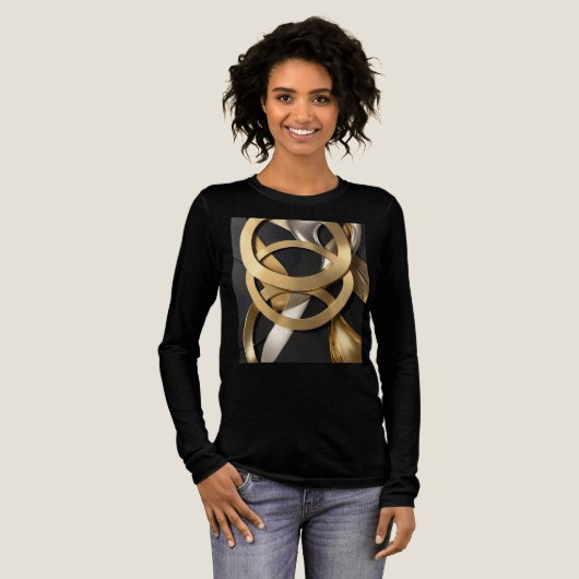 Golden Rings Abstracte Kunst – Modern Luxe Ontwerp Tri-Blend Shirt (Voorkant)