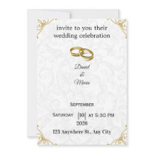 Golden Rings Beige Floral Custom Wedding