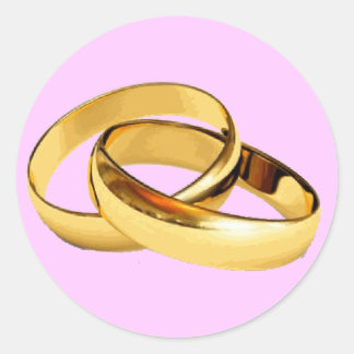 Golden Rings Bruiloft Uitnodigingen Envelop Afdich Ronde Sticker