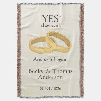 Golden Rings, Wedding Date Keepsake Deken