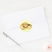 Golden Rings Wedding Inviting Envelope Seals Ronde Sticker (Envelop)