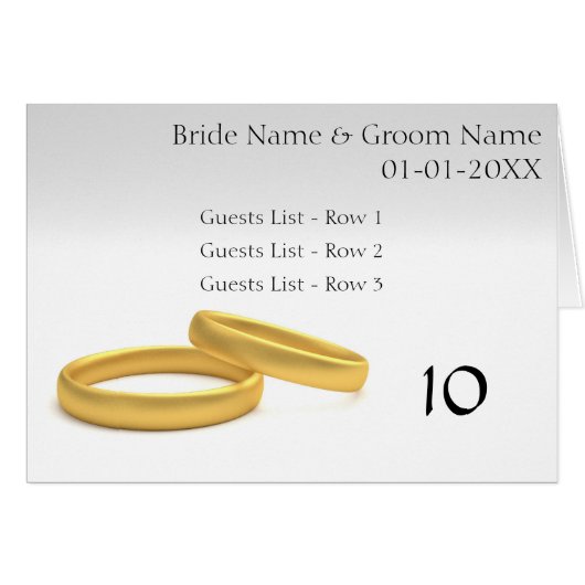 Golden Rings Wedding Table Placeholder (Voorkant Horizontaal)