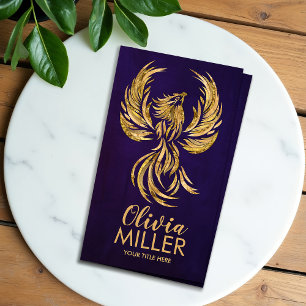 Golden Rising Phoenix Bird Visitekaartje