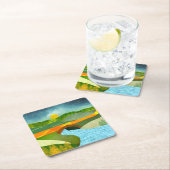 Golden Road Vierkante Kartonnen Onderzetter (Insitu)