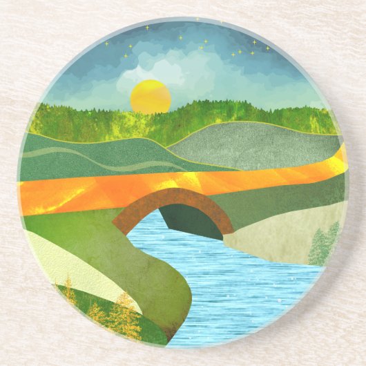 Golden Road Zandsteen Onderzetter (Voorkant)