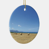 Golden Rolls van Hay en Deep Blue Zee Design Keramisch Ornament (Rechts)