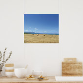 Golden Rolls van Hay en Deep Blue Zee Design Poster (Keuken)