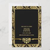 Golden Romance 1920 Art Déco Faire-part de mariage (Dos)