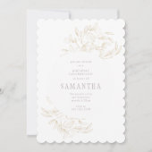 Golden Romantic Floral Invitation Anniversaire (Devant)