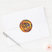 Golden Roos Art Ronde Sticker (Envelop)