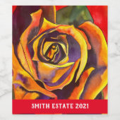 Golden Roos Art Wijn Etiket (Enkel label)