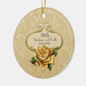 Golden Roos Damask 50th Wedding A Keramisch Ornament (Links)
