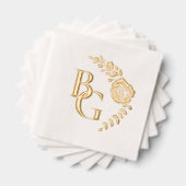 Golden roos Design bruiloft Folie Servetten (Insitu (Gestapeld))