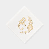 Golden roos Design bruiloft Folie Servetten (Rechts)