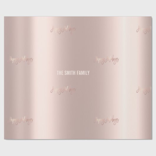 Golden roos elegantie, kerstfeestpap cadeaupapier (Vlak)