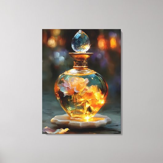 Golden Roos Essence – Luminous Fantasy Parfum Canvas Afdruk (Voorkant)