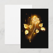 Golden roos (gouden roos) bedankkaart (Voorkant / Achterkant)