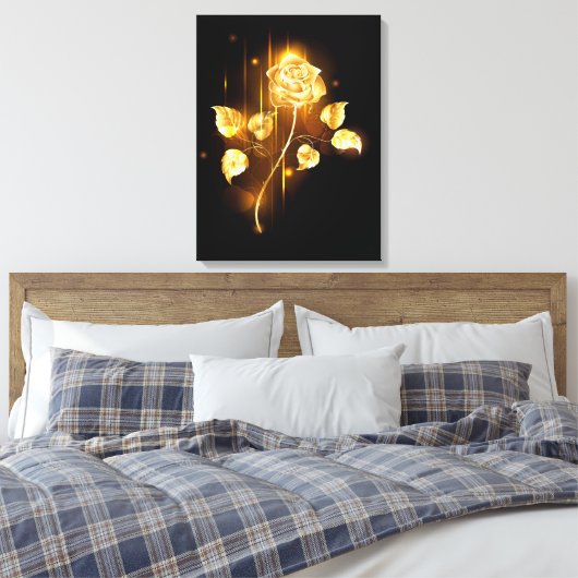 Golden roos (gouden roos) canvas afdruk (Insitu (Slaapkamer))