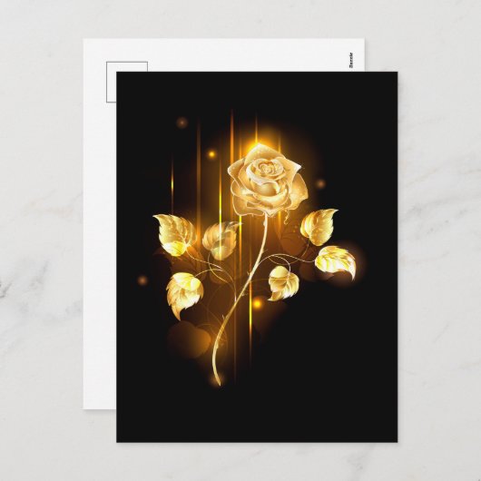 Golden roos (gouden roos) feestdagenkaart (Voorkant / Achterkant)