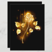 Golden roos (gouden roos) feestdagenkaart (Voorkant / Achterkant)