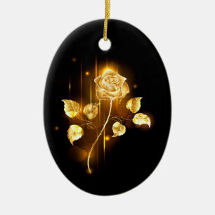 Golden roos (gouden roos) keramisch ornament