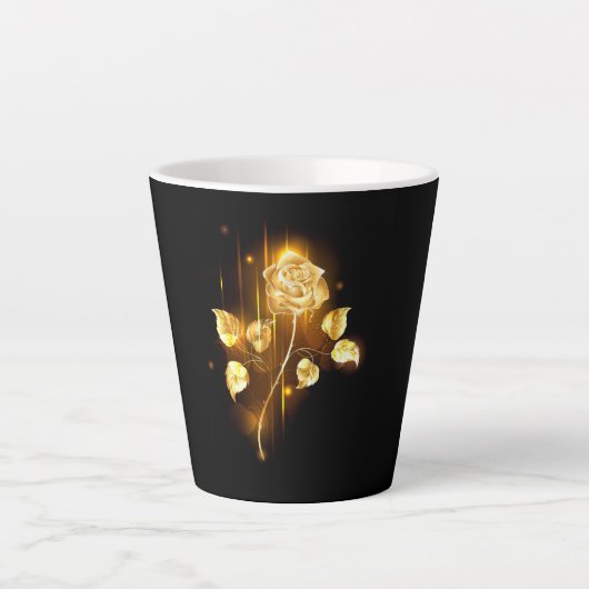 Golden roos (gouden roos) latte mok (Voorkant)