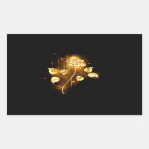 Golden roos (gouden roos) rechthoekige sticker