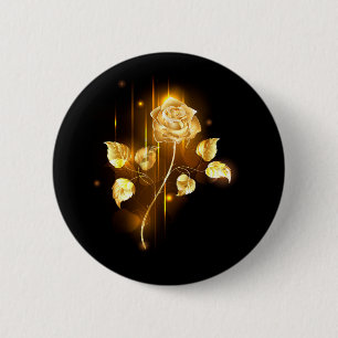 Golden roos (gouden roos) ronde button 5,7 cm