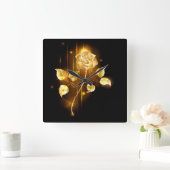 Golden roos (gouden roos) vierkante klok (Huis)