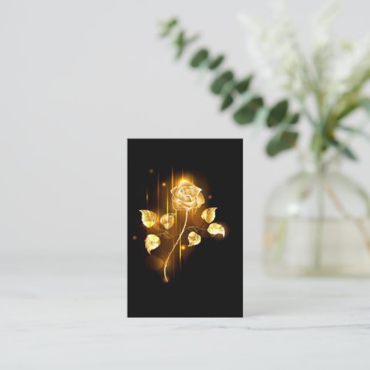 Golden roos (gouden roos) visitekaartje (Staand voorkant)