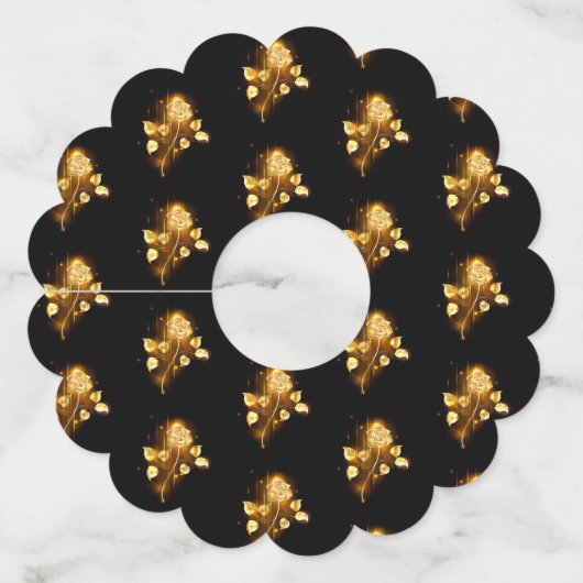 Golden roos (gouden roos) wijnglaslabel (Voorkant)