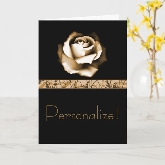 Golden Roos Greetings Kaart (Gele Bloem)