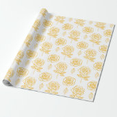 Golden Roos Pattern Cadeaupapier (Uitgerold)