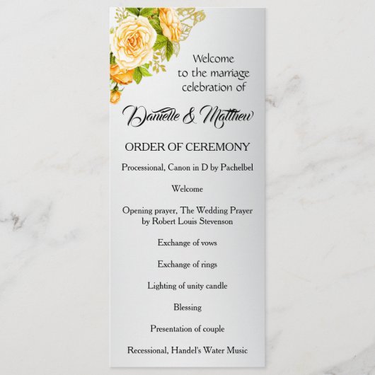 Golden Roos Radiance: Zilveren trouwprogramma Programma (Voorkant)