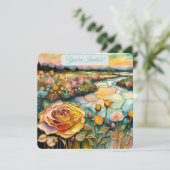 Golden Roos River Valley Sunrise Bridal Kaart (Staand voorkant)