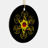 GOLDEN ROOS RUBY, Black Keramisch Ornament (Rechts)