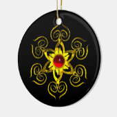 GOLDEN ROOS RUBY, Black Keramisch Ornament (Links)