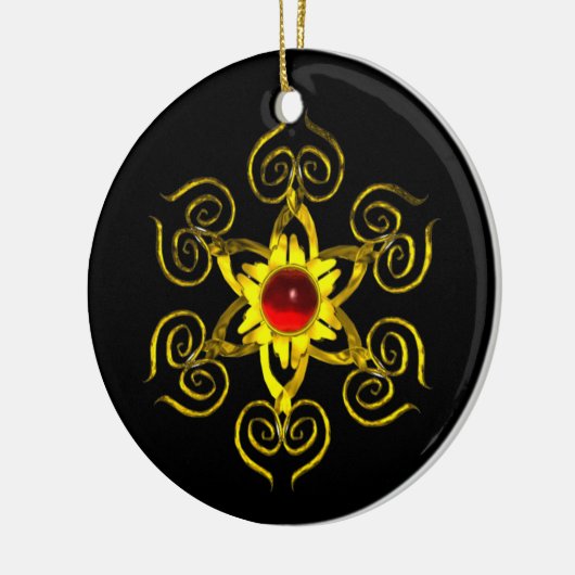GOLDEN ROOS RUBY, Black Keramisch Ornament (Links)