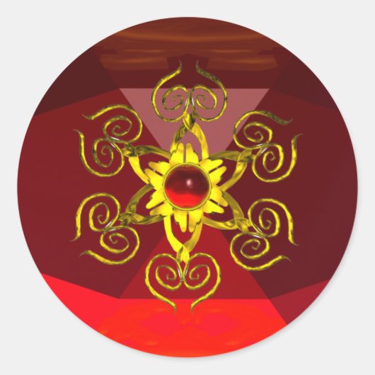 GOLDEN ROOS RUBY RONDE STICKER (Voorkant)