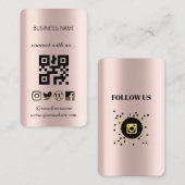Golden roos - Sociale media QR Code Visitekaartje (Voorkant / Achterkant)