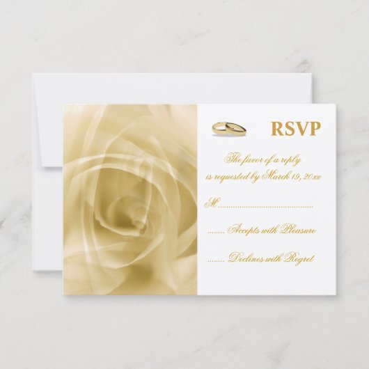 Golden Roos - Wedding RSVP Kaartje (Voorkant)