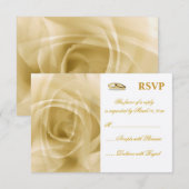 Golden Roos - Wedding RSVP Kaartje (Voorkant / Achterkant)