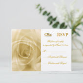 Golden Roos - Wedding RSVP Kaartje (Staand voorkant)