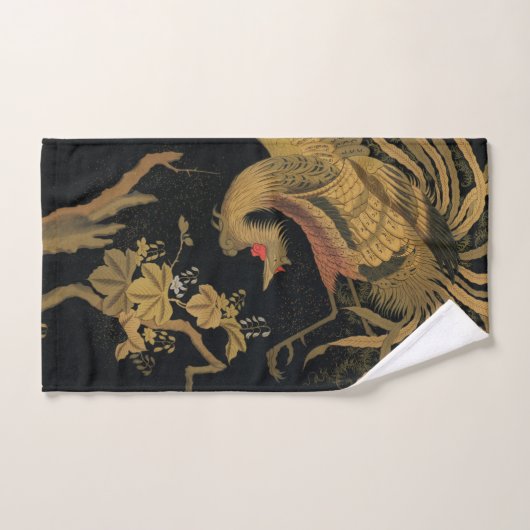 Golden Rooster Bird Japans Classic Antiek Bad Handdoek (Handdoek)