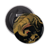 Golden Rooster Bird Japans Classic Antiek Button Flesopener (Voorkant)